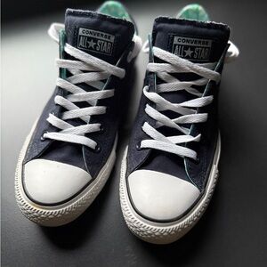 Converse Dark Blue and White Canvas Sneakers